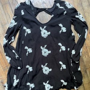 Free People Black Embroidered Austin Dress size small